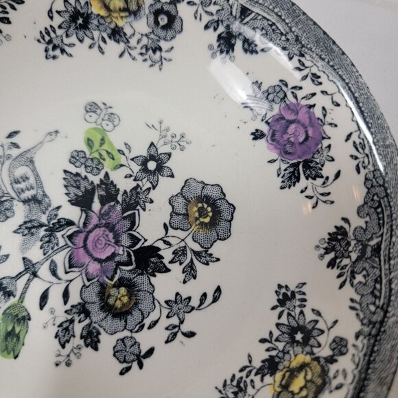 Lot of 6 Egersund Norway Black Pheasant Transferware Norsk Flint Bowl Soup Berry - Picture 9 of 11